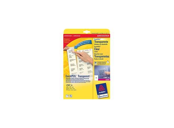 Avery laser Transp L7567 210 x 297 mm (25) 
